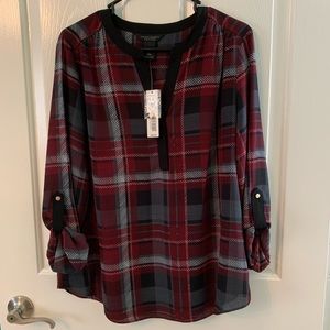 Plaid blouse (Petites)